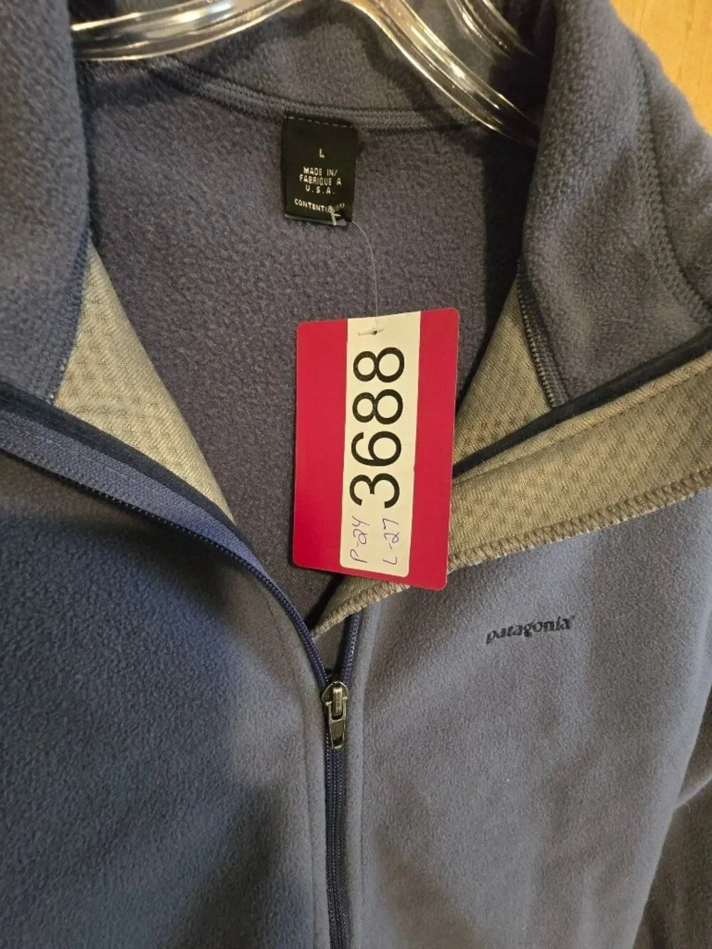 Vintage Patagonia Fleece Zip Vest Large Made In USA Blue Outerwear